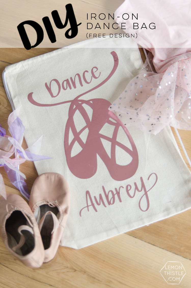 DIY Dance Bag with metallic iron on (free design!)
