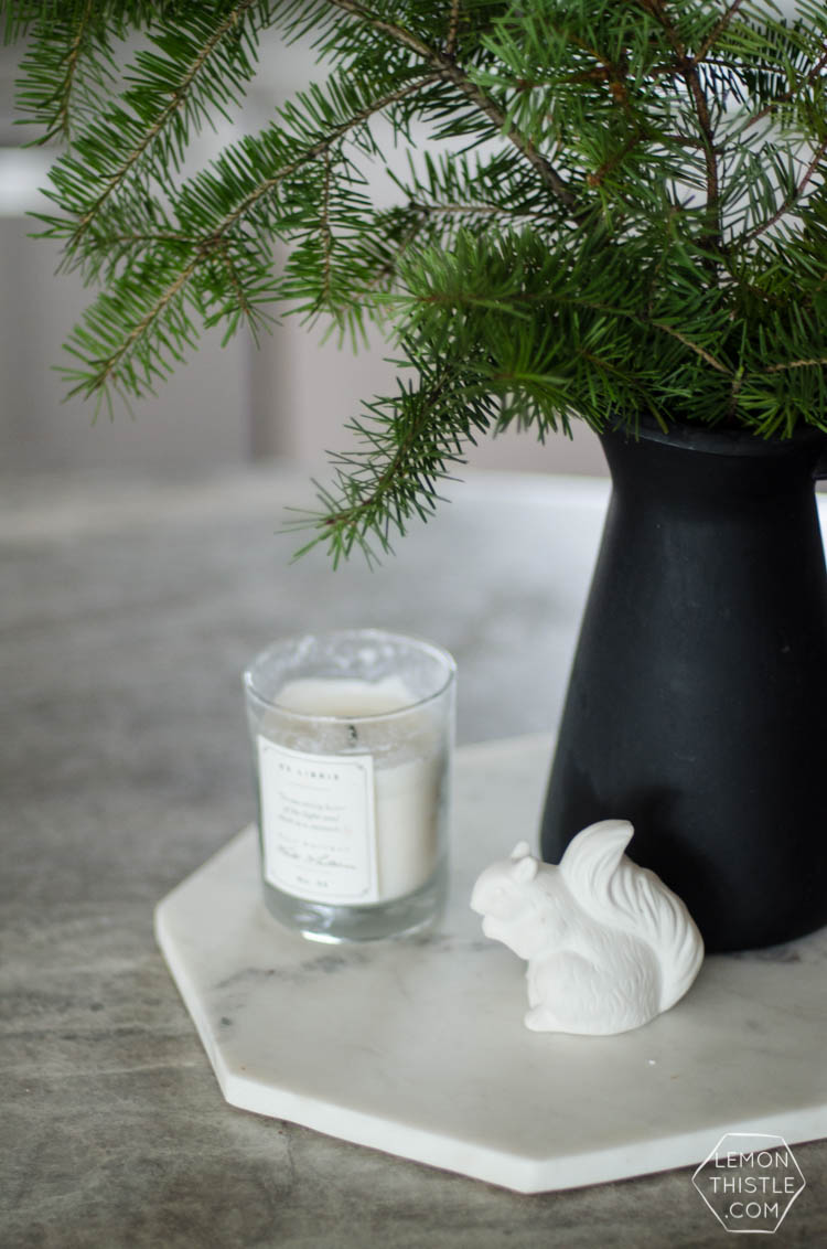 Modern Christmas Decorations- love this Family Friendly Holiday Home tour