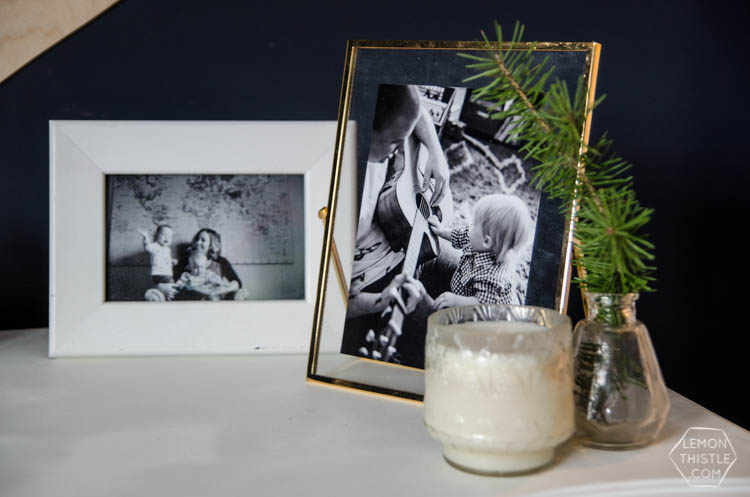Modern Christmas Decorations- love this Family Friendly Holiday Home tour