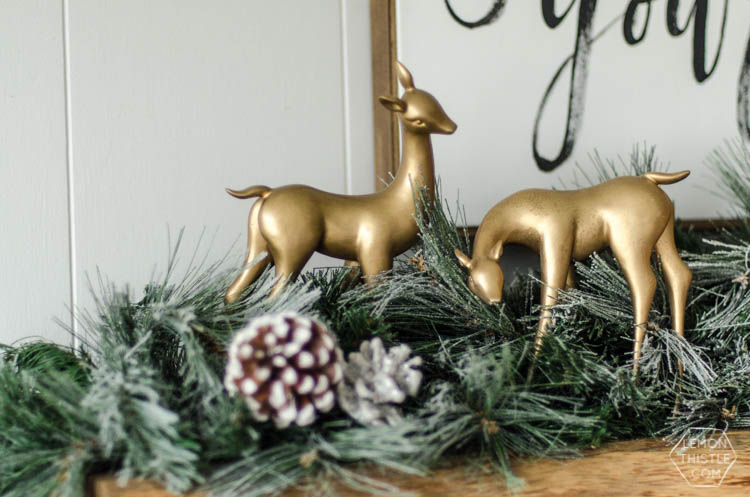 Modern Christmas Decorations- love this Family Friendly Holiday Home tour