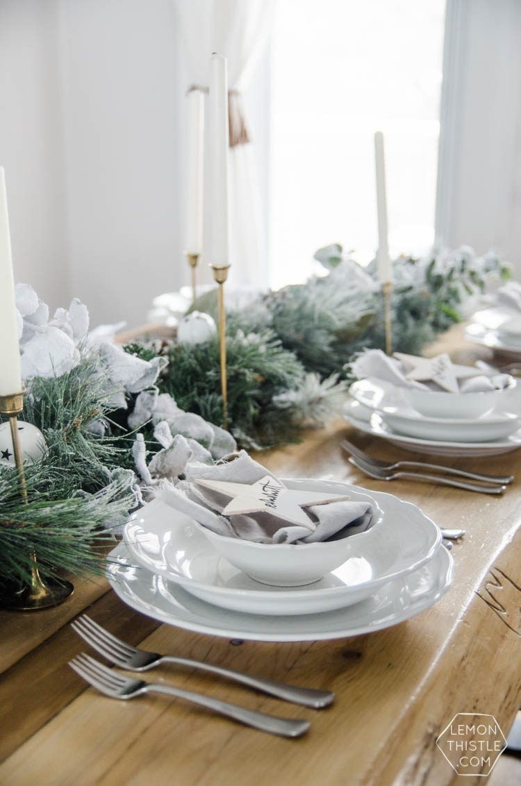 Frosted Holiday Tablescape - Lemon Thistle