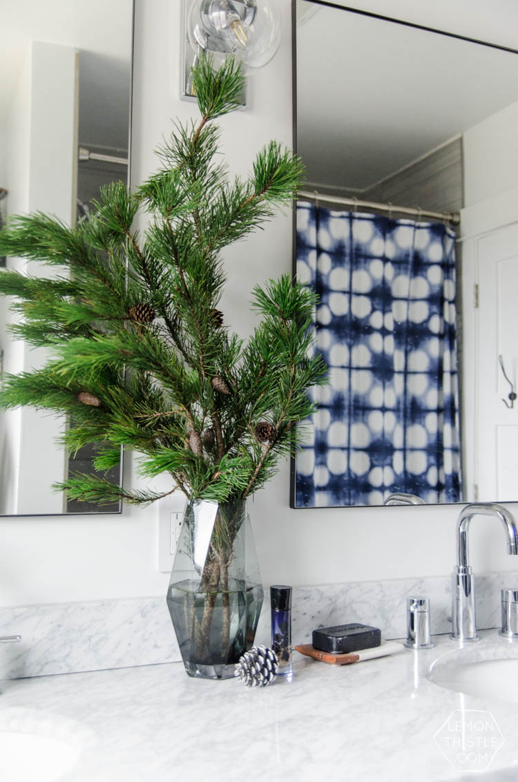 Modern Christmas Decorations- love this Family Friendly Holiday Home tour