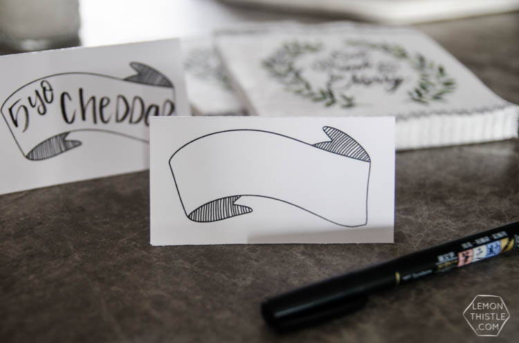 Holiday Open House- Modern Handlettered Free Printable Invitations and tent cards- perfect for a casual Christmas party!