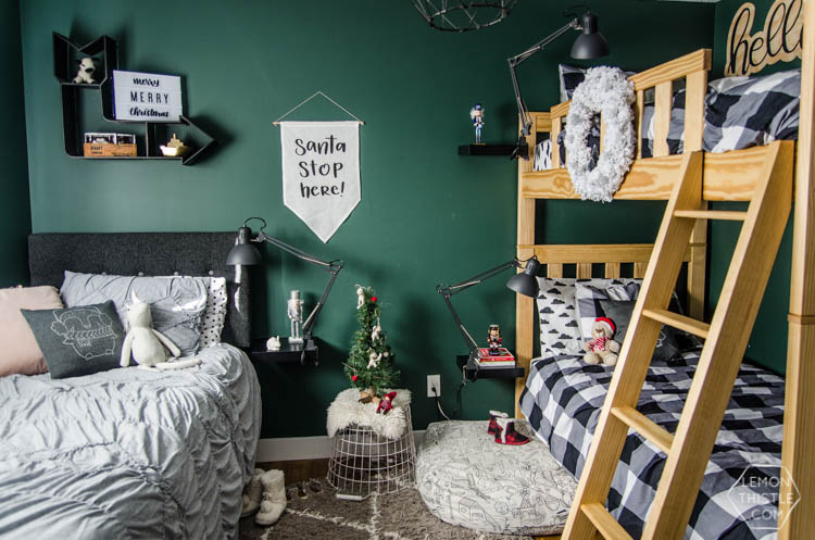 Modern Christmas Decorations- love this Family Friendly Holiday Home tour