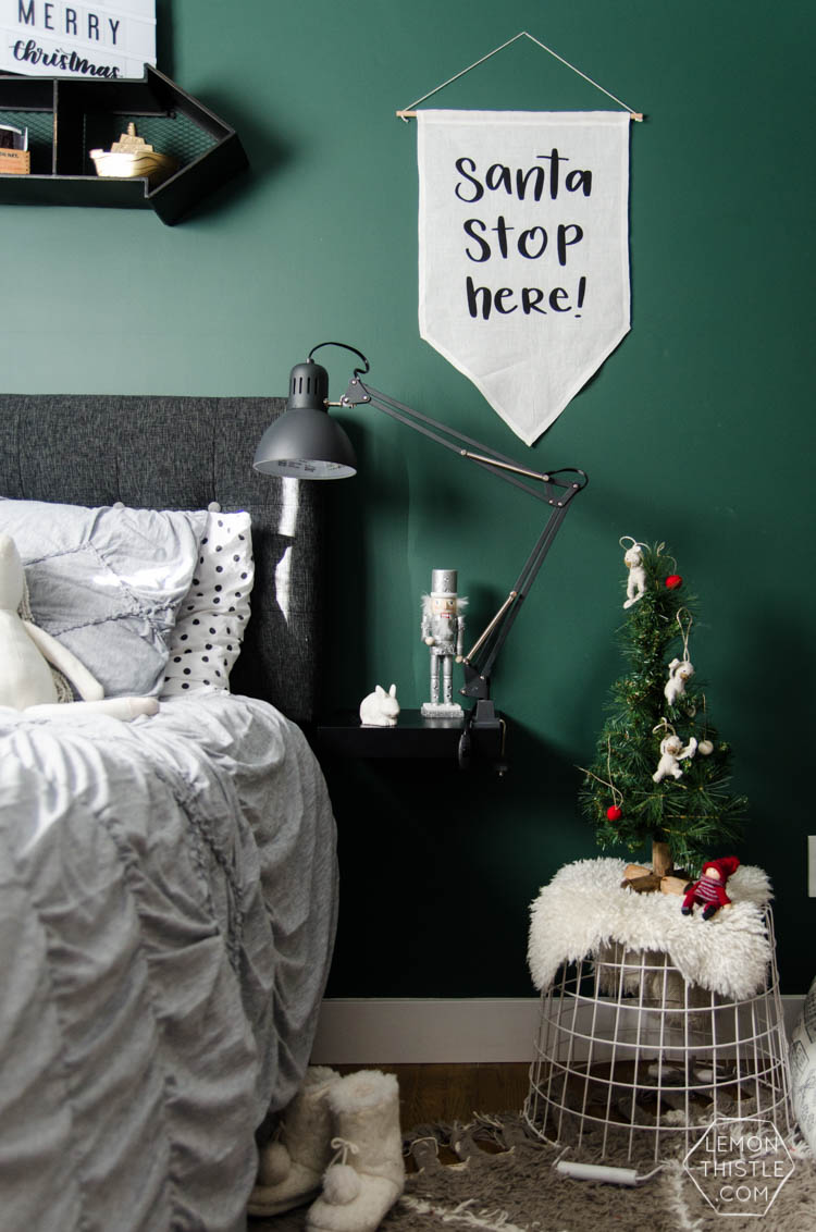 Modern Christmas Decorations- love this Family Friendly Holiday Home tour