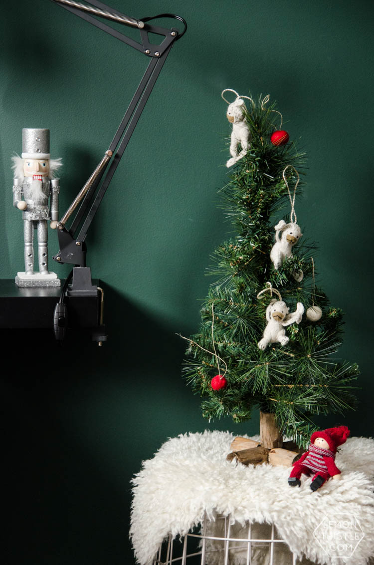 Modern Christmas Decorations- love this Family Friendly Holiday Home tour