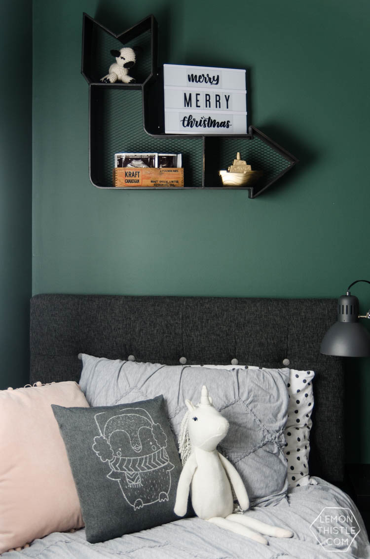 Modern Christmas Decorations- love this Family Friendly Holiday Home tour
