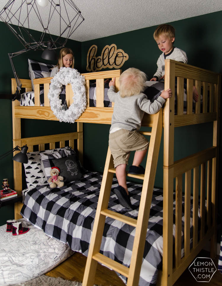 Modern Christmas Decorations- love this Family Friendly Holiday Home tour