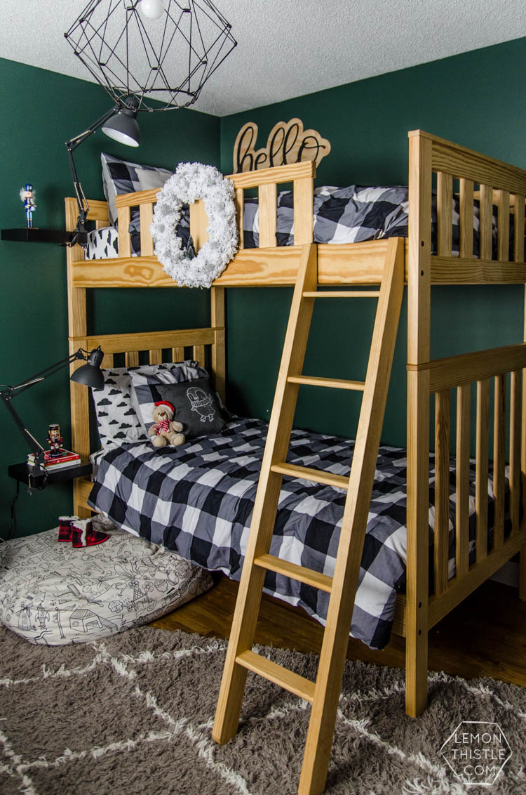 Modern Christmas Decorations- love this Family Friendly Holiday Home tour