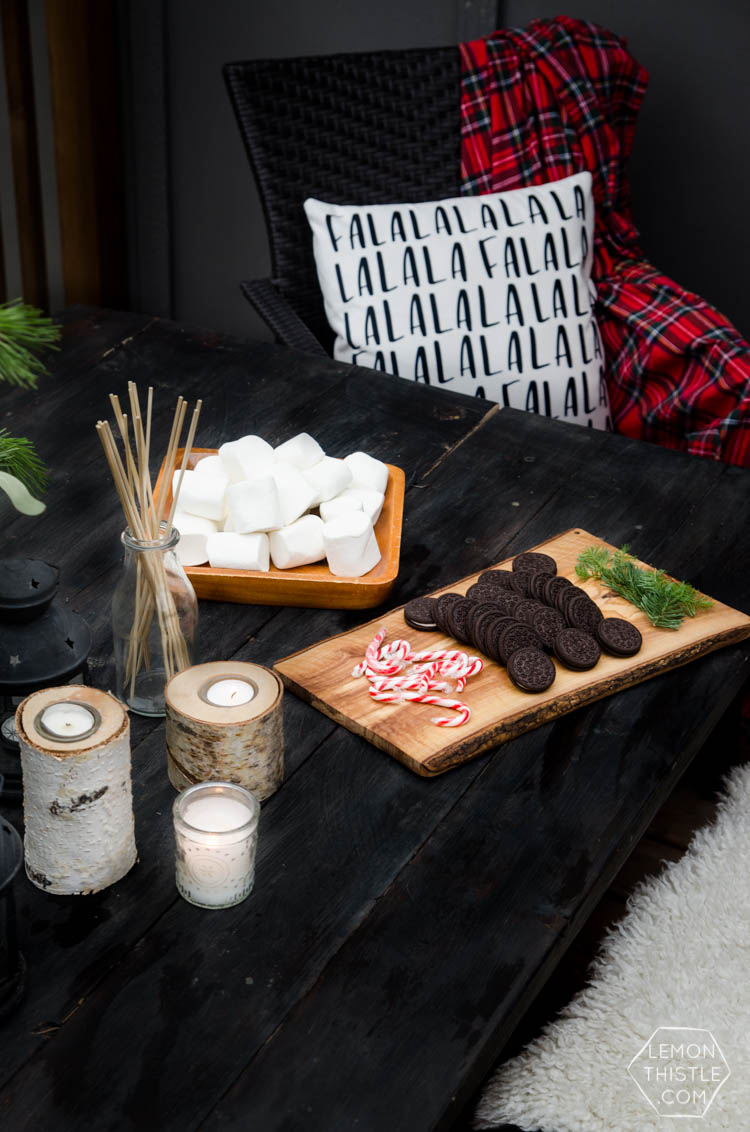 Backyard s'mores activity- perfect for an advent calendar activity- love the idea of doing them over candles too