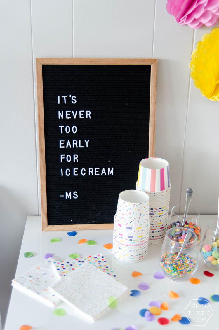 A modern DIY Ice cream party- the perfect kids birthday party- plus, it's gender neutral!