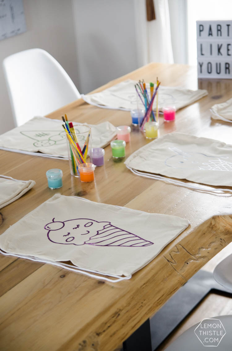 These DIY Ice Cream Party Bags are SO FUN! I love the free designs and how kids can paint their own. Perfect for a kids birthday party