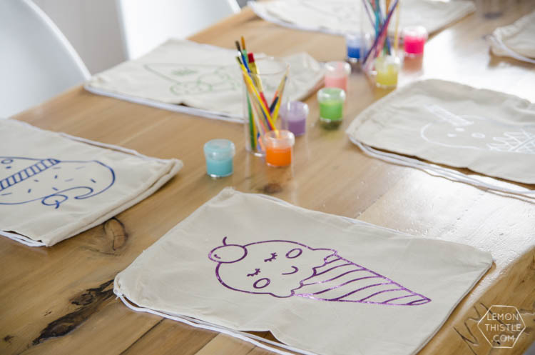 These DIY Ice Cream Party Bags are SO FUN! I love the free designs and how kids can paint their own. Perfect for a kids birthday party