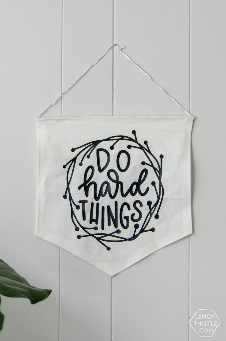 DIY No Sew Pennants- I love these inspirational quotes!