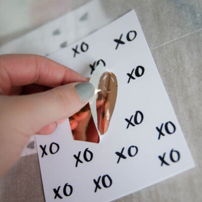 DIY Foiled Valentines Day Cards- I love that purple foil! Plus I love that you can do this with a simple laminator