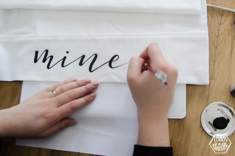 adding long tails to the mine and yours pillow cases