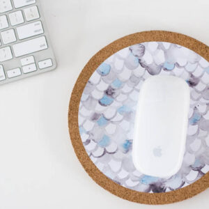 watercolour mouse pad with painted scales