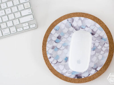 watercolour mouse pad with painted scales