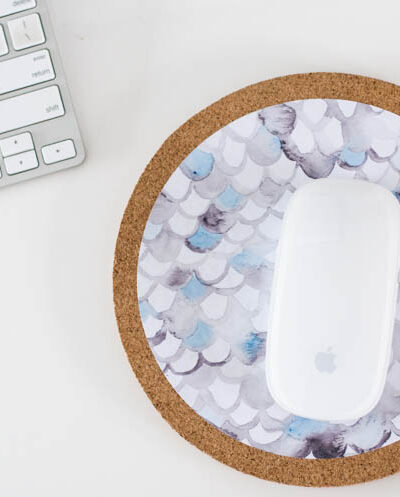 watercolour mouse pad with painted scales