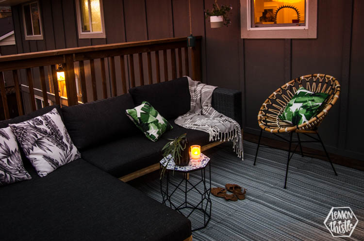 A Modern Patio Space with a cozy sectional