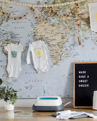 No fuss onesie making baby shower activity