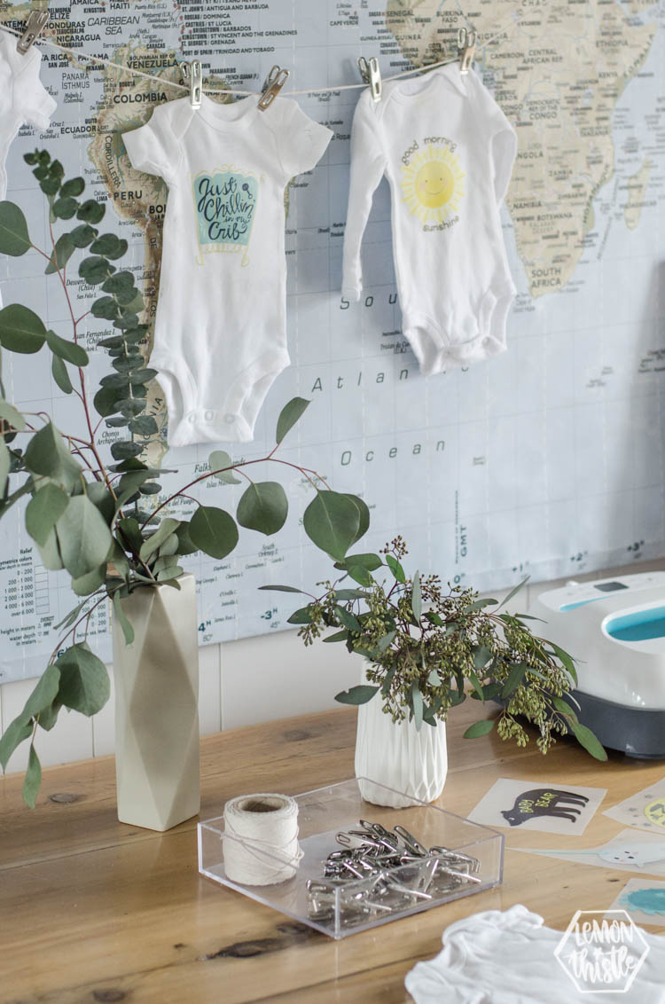 No fuss onesie making baby shower activity