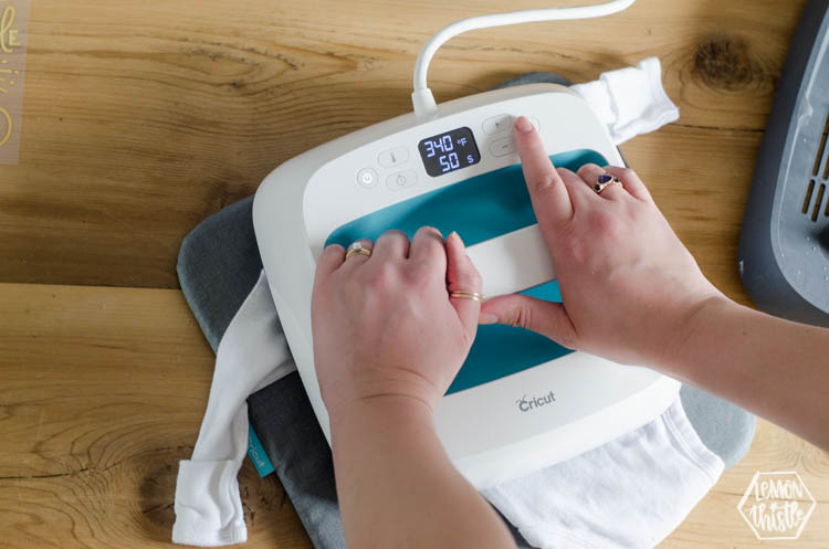 Using the Cricut EasyPress for the IronOn Designs (no cuts needed!)