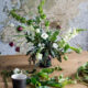 floral arrangement in the making