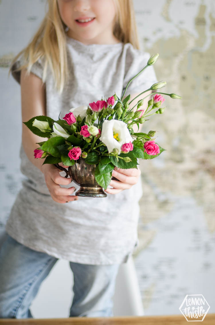 Vintage Floral Arrangement using Floral Wet Foam