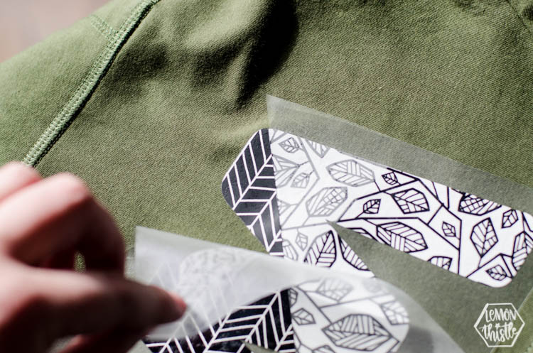 showing cool peel | How to apply two pieces of patterned vinyl at one time