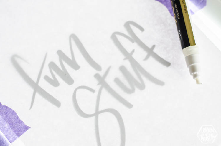 using a lightbox to trace a design in adhesive for foil