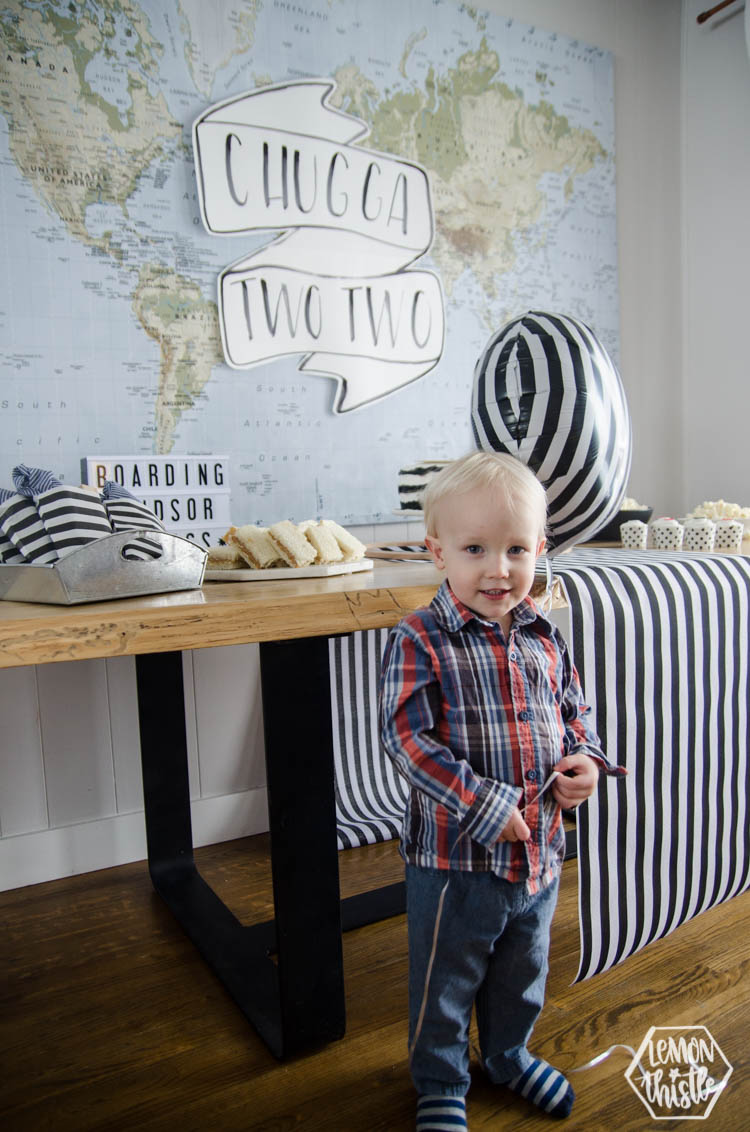boy with balloon at party