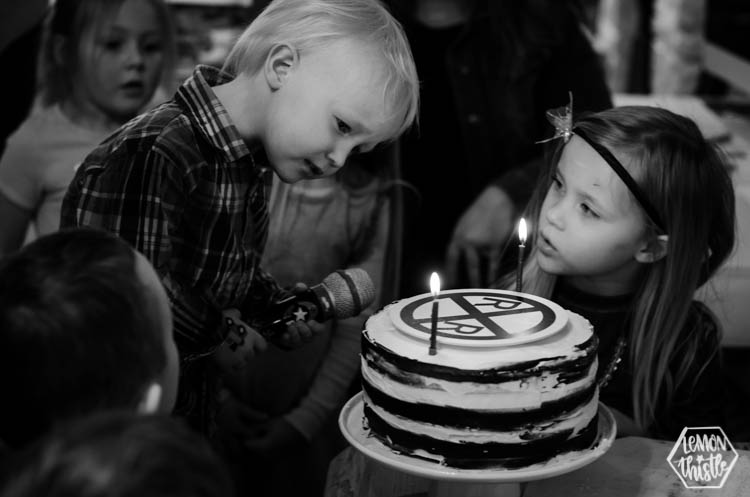 Easy Striped Cake With Railroad Cake Topper | Train Party Cake