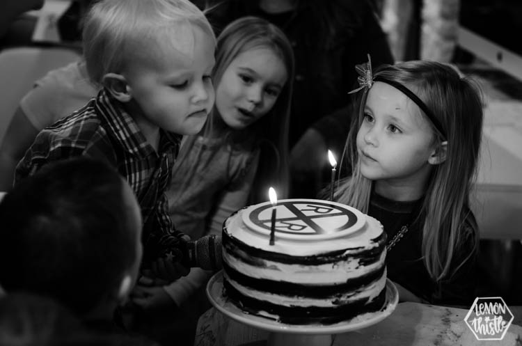 Easy Striped Cake With Railroad Cake Topper | Train Party Cake