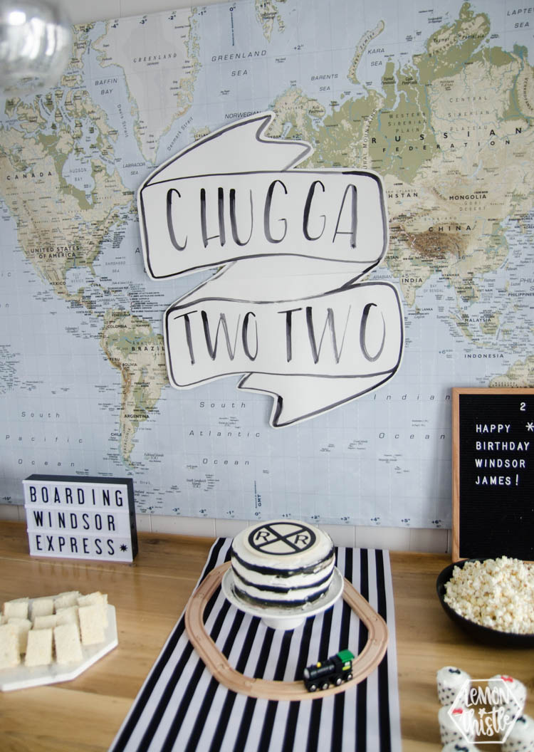 chugga two two DIY sign for a birthday party