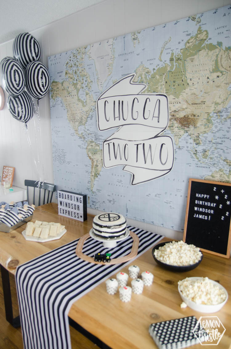 Chugga Two Two Modern Train Themed Birthday Party Lemon Thistle