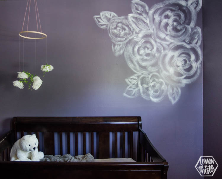 DIY Brush Stroke Floral Mural for a Nursery