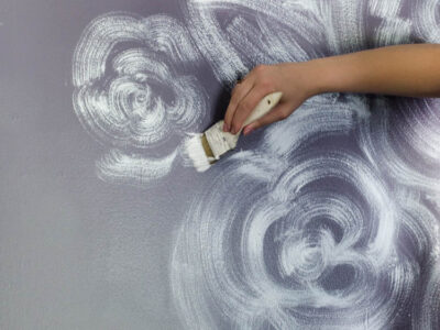 DIY Brush Stroke Floral Mural for a Nursery