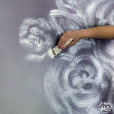 DIY Brush Stroke Floral Mural for a Nursery