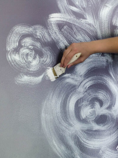 DIY Brush Stroke Floral Mural for a Nursery