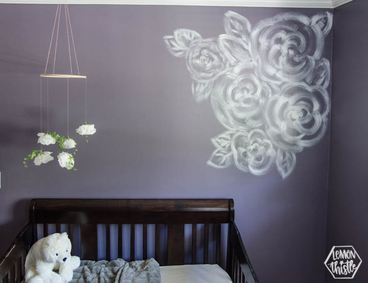DIY Brush Stroke Floral Mural for a Nursery