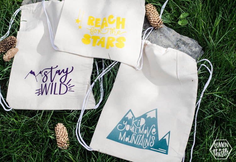DIY Kids Camping Bags with encouraging designs