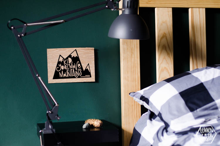 DIY Wood Veneer Sign - Kid You'll Move Mountains