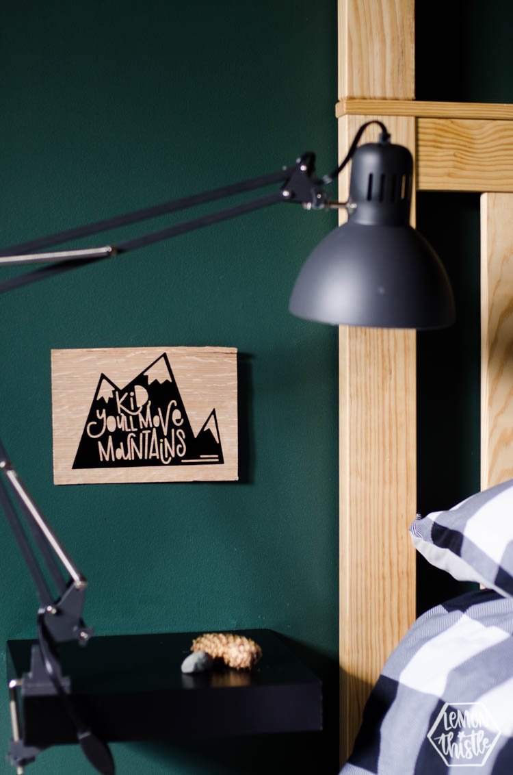 DIY Wood Veneer Sign - Kid You'll Move Mountains