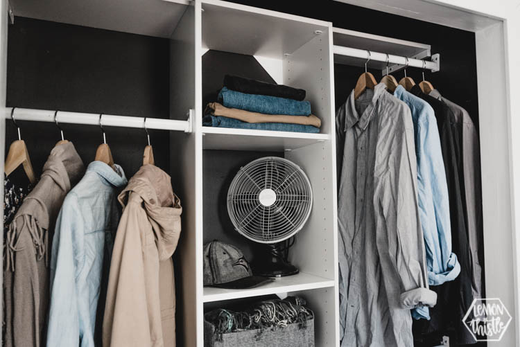 Modern Closet- simple diy makeover with black and white details