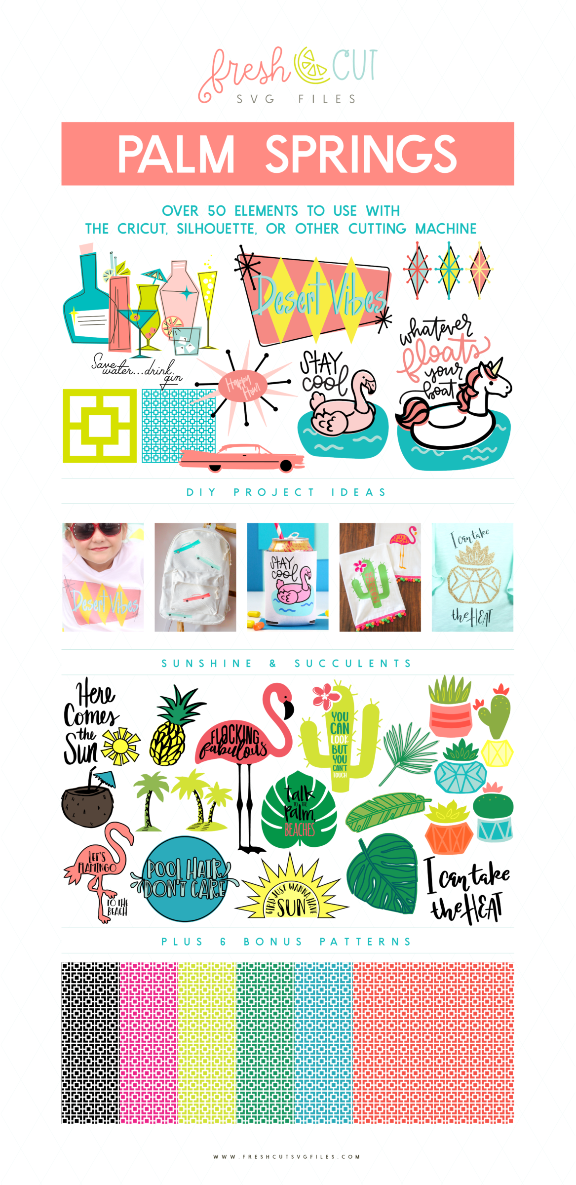 Palm Springs Themed Fresh Cut SVG Bundle