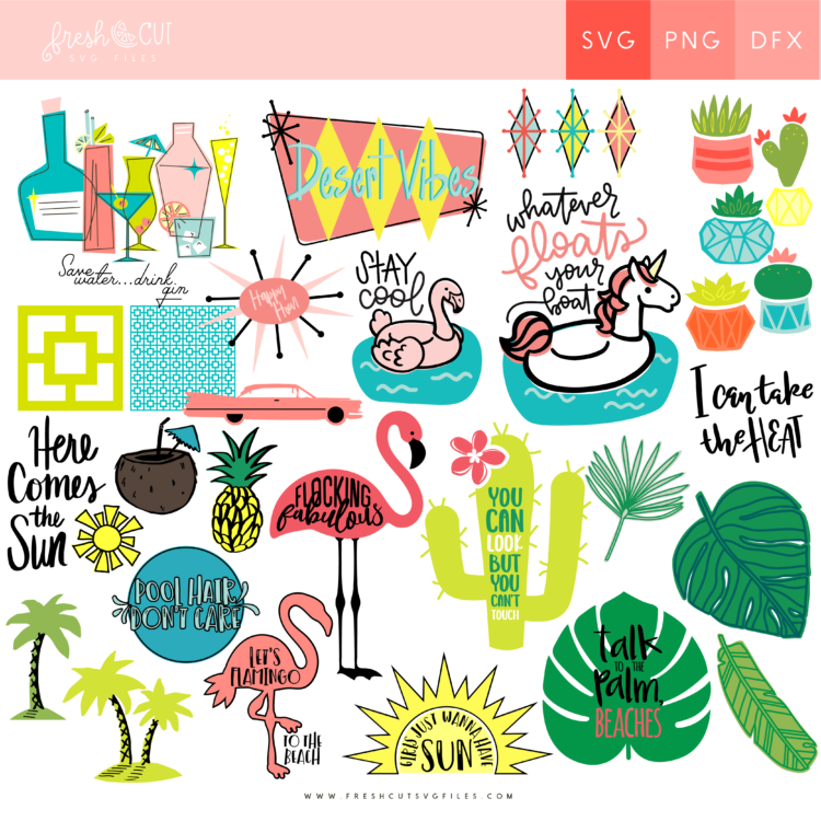 Palm Springs Themed Fresh Cut SVG Bundle