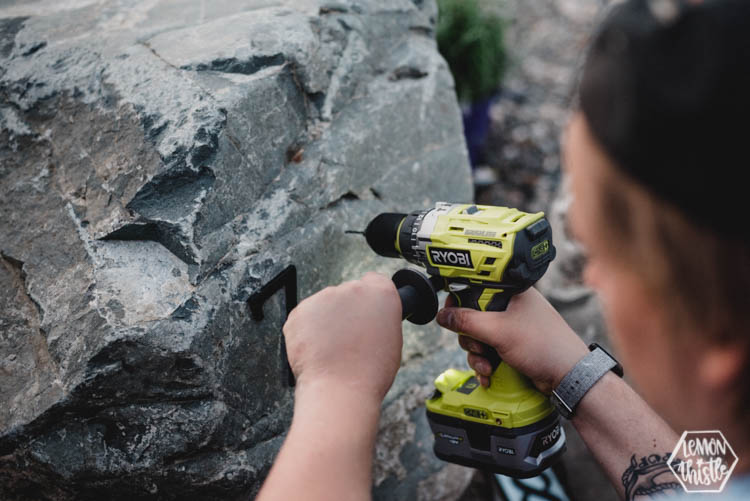 DIY Modern Address Rock for Curb Appeal / How to drill into rock