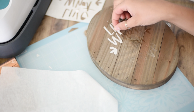 Peel off the adhesive backing