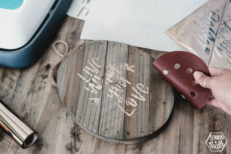 Use sandpaper to give an aged look